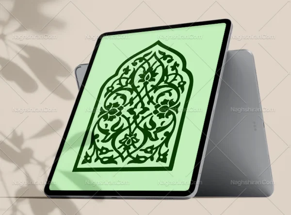 محراب طرح ساده سبز تذهیب