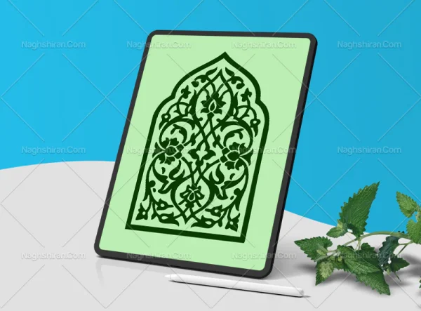 محراب طرح ساده سبز تذهیب