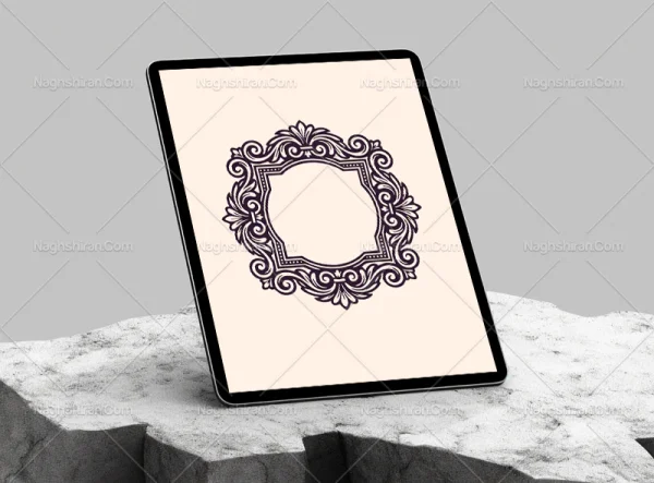 حاشیه نقوش منبت کاری رنگی