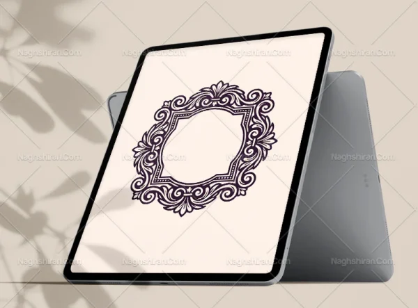 حاشیه نقوش منبت کاری رنگی