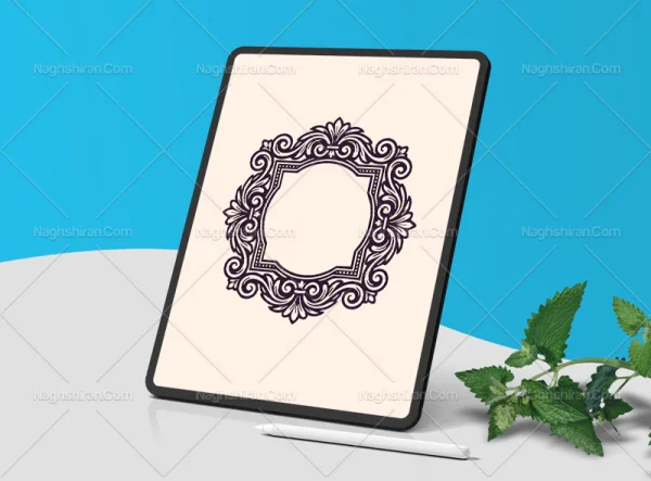 حاشیه نقوش منبت کاری رنگی