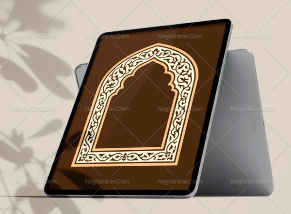 محراب طرح نقش حاشیه سنتی رنگی