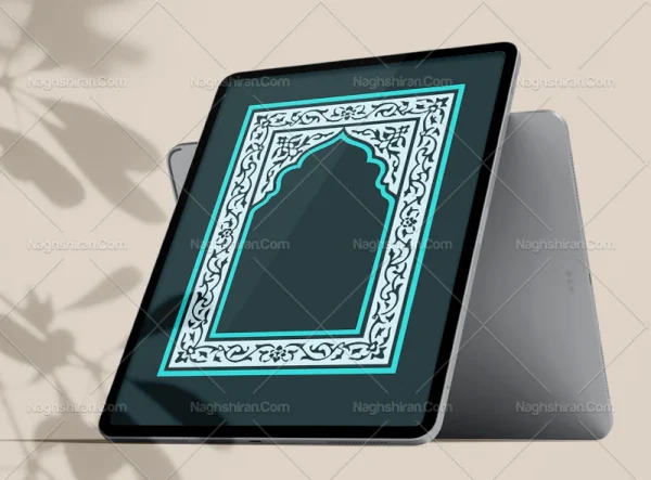 محراب نقوش سنتی سفید آبی سنتی