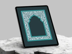 محراب نقوش سنتی سفید آبی سنتی