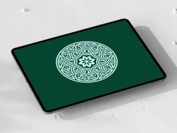 نشان طرح دایره فیروزه ای سنتی