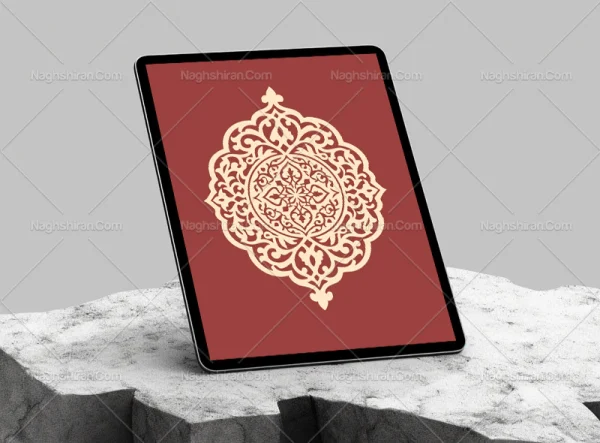 طرح ترنج نقش و نگار رنگی سنتی