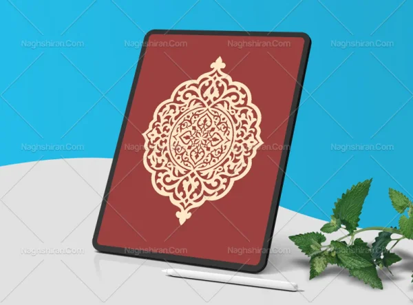 طرح ترنج نقش و نگار رنگی سنتی