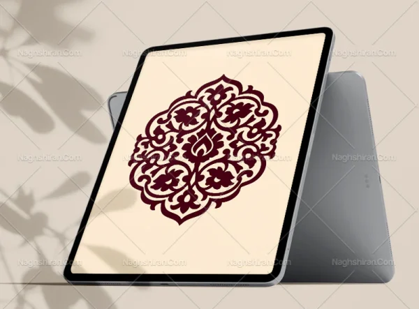 نشان طرح نقوش ختایی رنگی