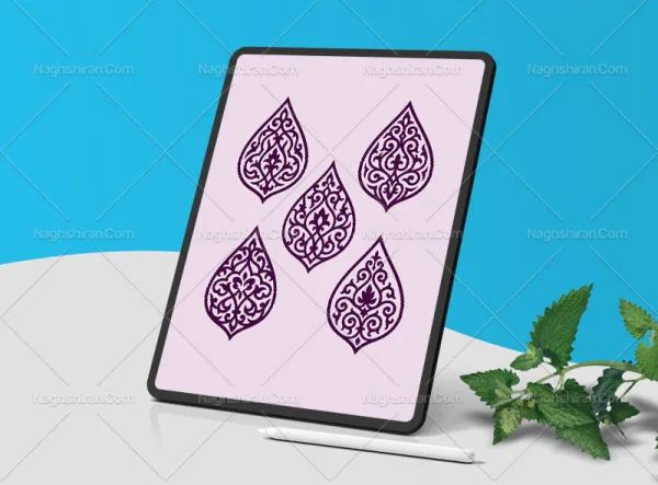 نشان 5 عددی بنفش سنتی