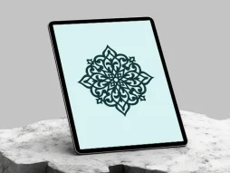 نشان ساده طرح نقوش سنتی رنگی