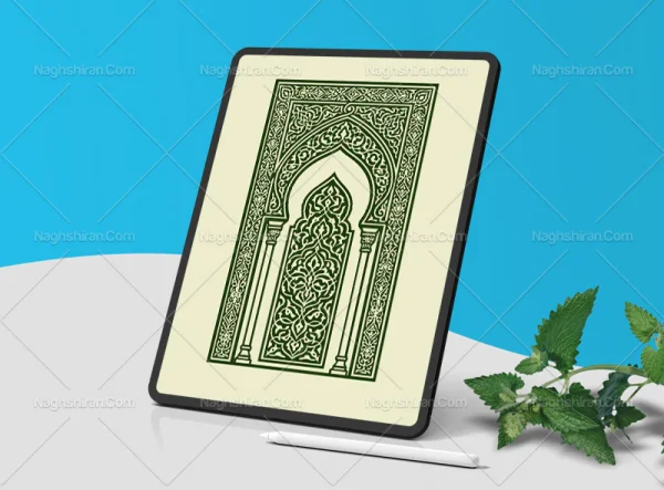 محراب طرح نقوش اسلیمی رنگی