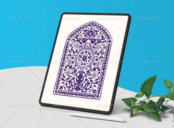 محراب طرح نقوش گل های سنتی