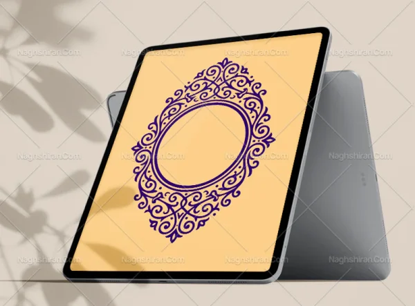 حاشیه طرح المان نقوش سنتی بنفش