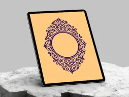 حاشیه طرح المان نقوش سنتی بنفش