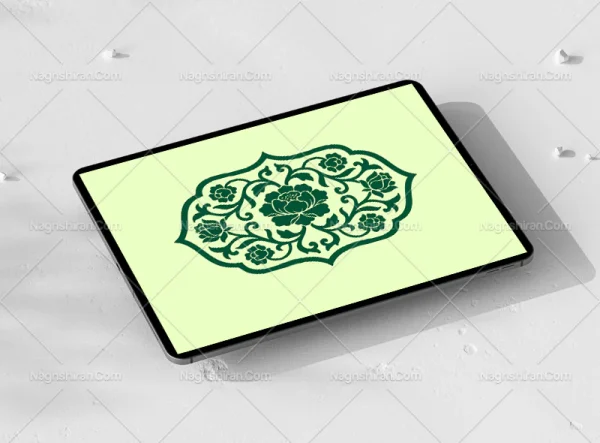 طرح ترنج گل سبز سنتی