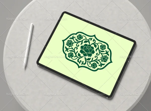 طرح ترنج گل سبز سنتی