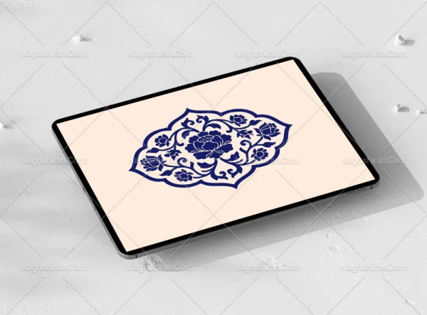 طرح ترنج گل آبی سنتی