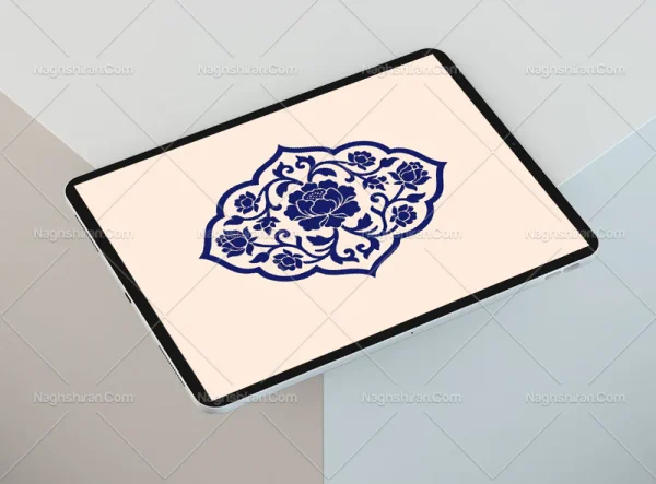 طرح ترنج گل آبی سنتی