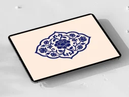 طرح ترنج گل آبی سنتی