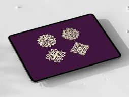 نشان 4 عددی نقوش سنتی سفید