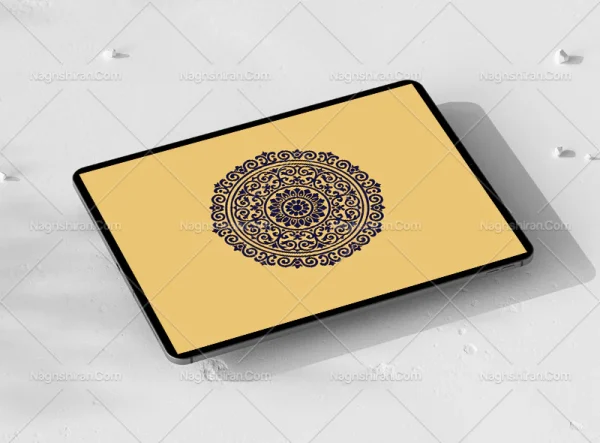شمسه آبی رنگ نقوش سنتی