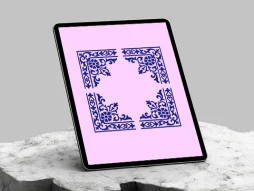 حاشیه طرح لچک سنتی آبی