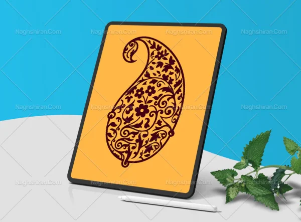 طرح بته جقه گل و برگ سنتی