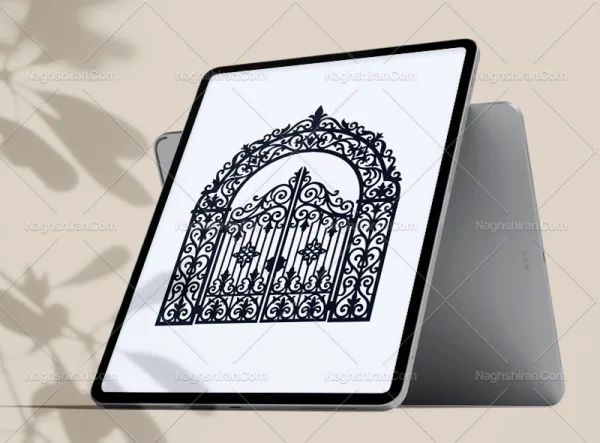 در فلزی طرح نقوش سنتی