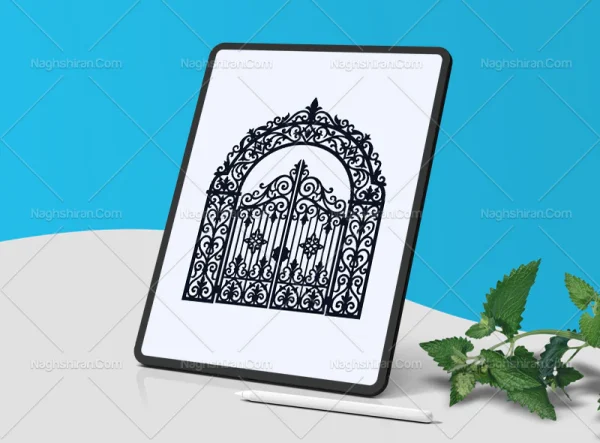 در فلزی طرح نقوش سنتی