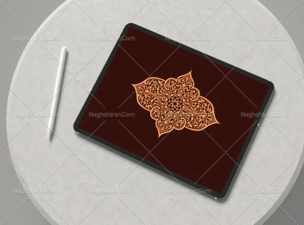 نقوش اسلیمی نارنجی طرح نشان
