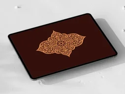 نقوش اسلیمی نارنجی طرح نشان