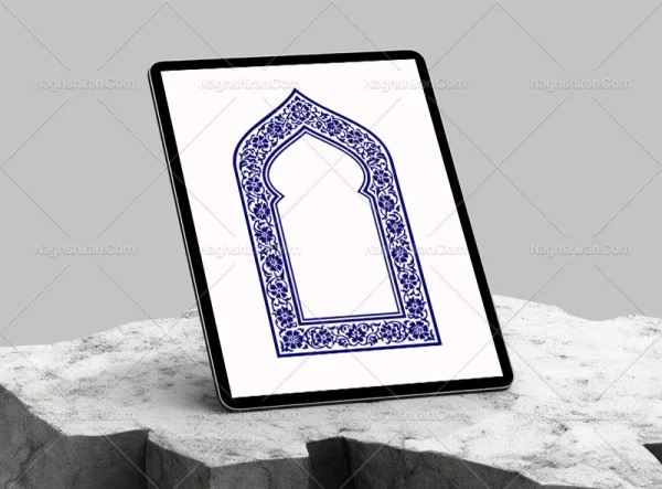 نقوش سنتی آبی طرح محراب