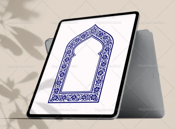 نقوش سنتی آبی طرح محراب