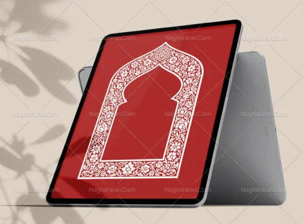 نقوش گل های سنتی سفید طرح محراب