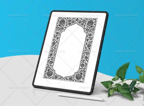نقوش گل های سنتی طرح حاشیه محراب