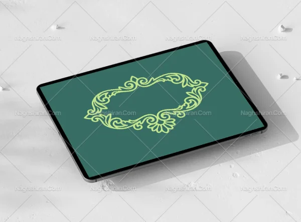 المان و گل سنتی طرح حاشیه سبز