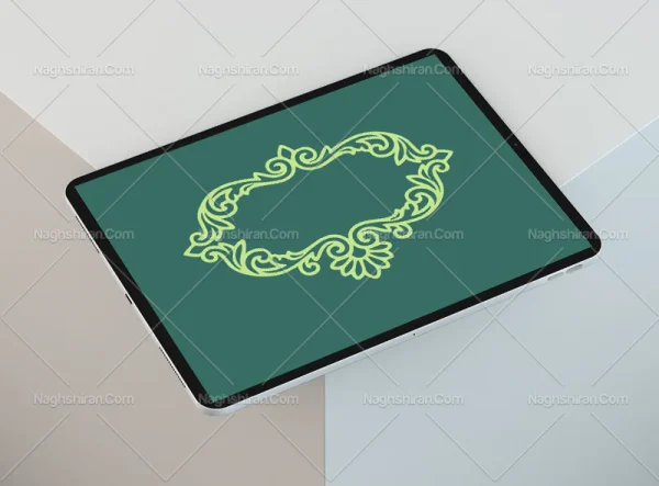 المان و گل سنتی طرح حاشیه سبز