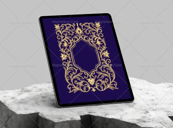 گل و برگ منبت کاری طرح حاشیه