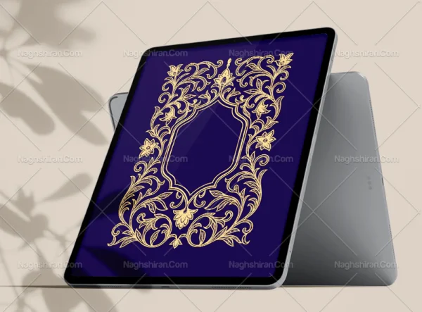 گل و برگ منبت کاری طرح حاشیه