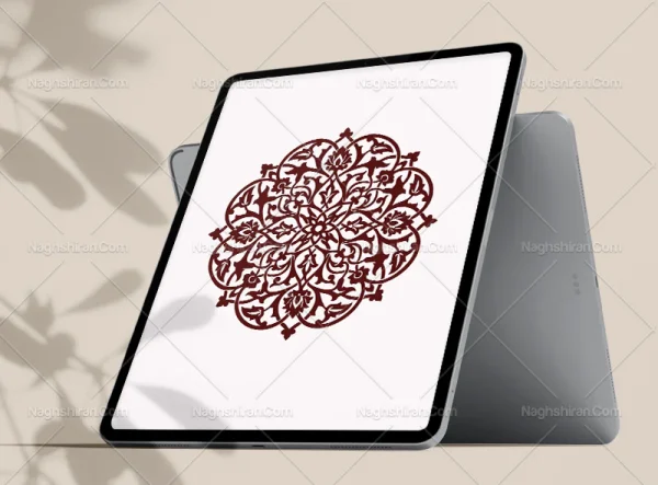 نقوش ختایی اسلیمی طرح نشان زرشکی