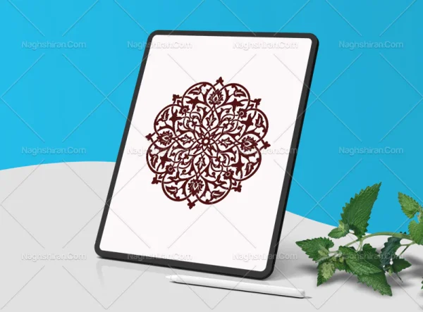 نقوش ختایی اسلیمی طرح نشان زرشکی
