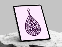 نقوش اسلیمی طرح گوشواره بنفش