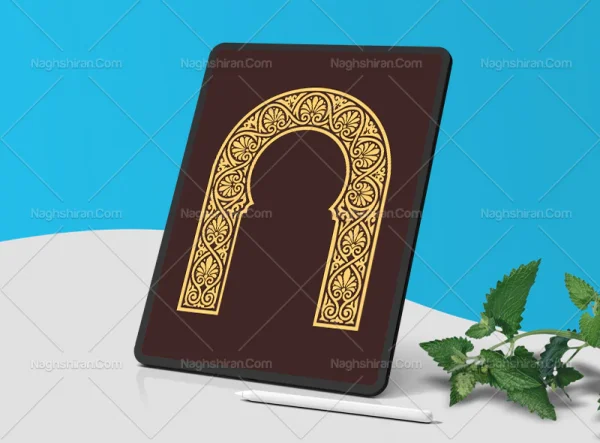 نقش و نگار سنتی طرح محراب رنگی