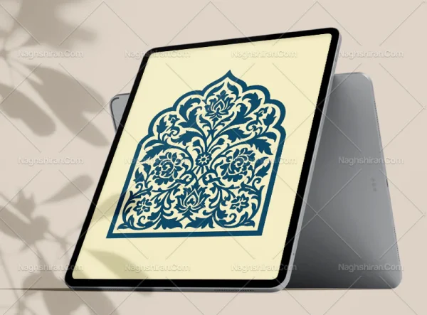 نقوش گل و برگ های تذهیب محراب
