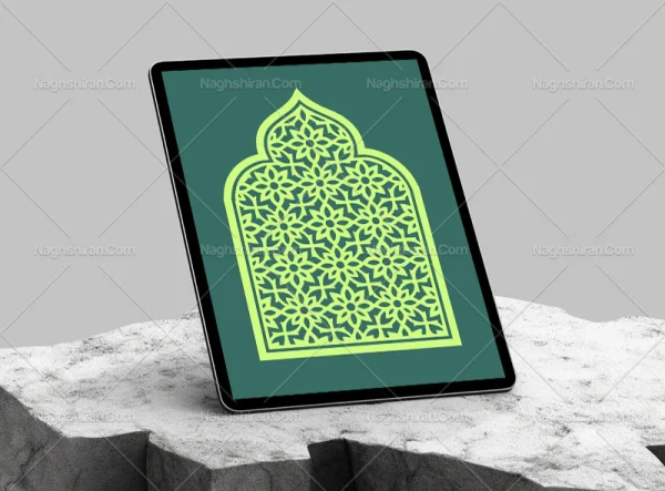 نقوش هندسی سبز طرح محراب
