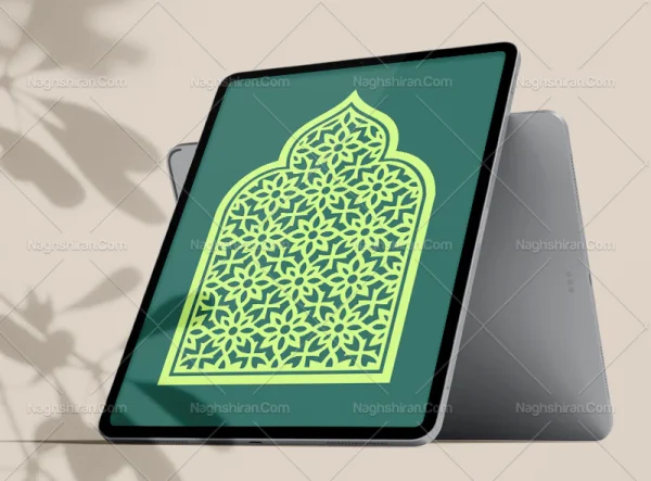 نقوش هندسی سبز طرح محراب