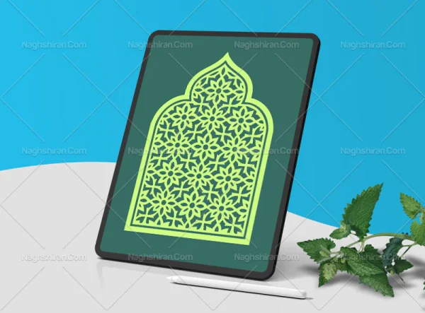 نقوش هندسی سبز طرح محراب