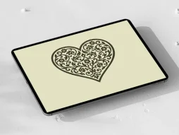 نقوش گل و برگ سنتی طرح نشان قلب