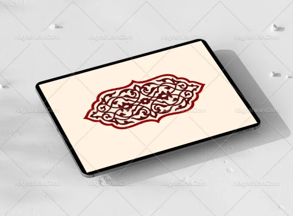 نقوش تذهیب طرح قلمدان رنگی
