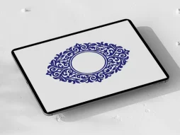 نقوش سنتی آبی طرح حاشیه ترنج